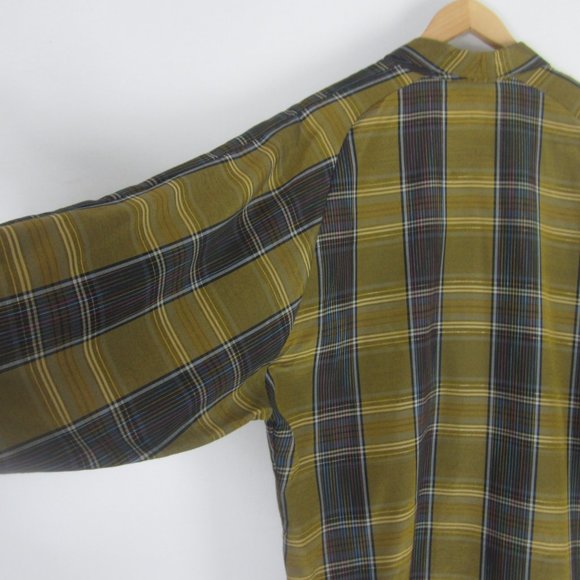 Vtg Ziegfield Le Follie Di Womens M Gold Plaid LS Blazer Jacket Oversized Italy - Picture 12 of 12